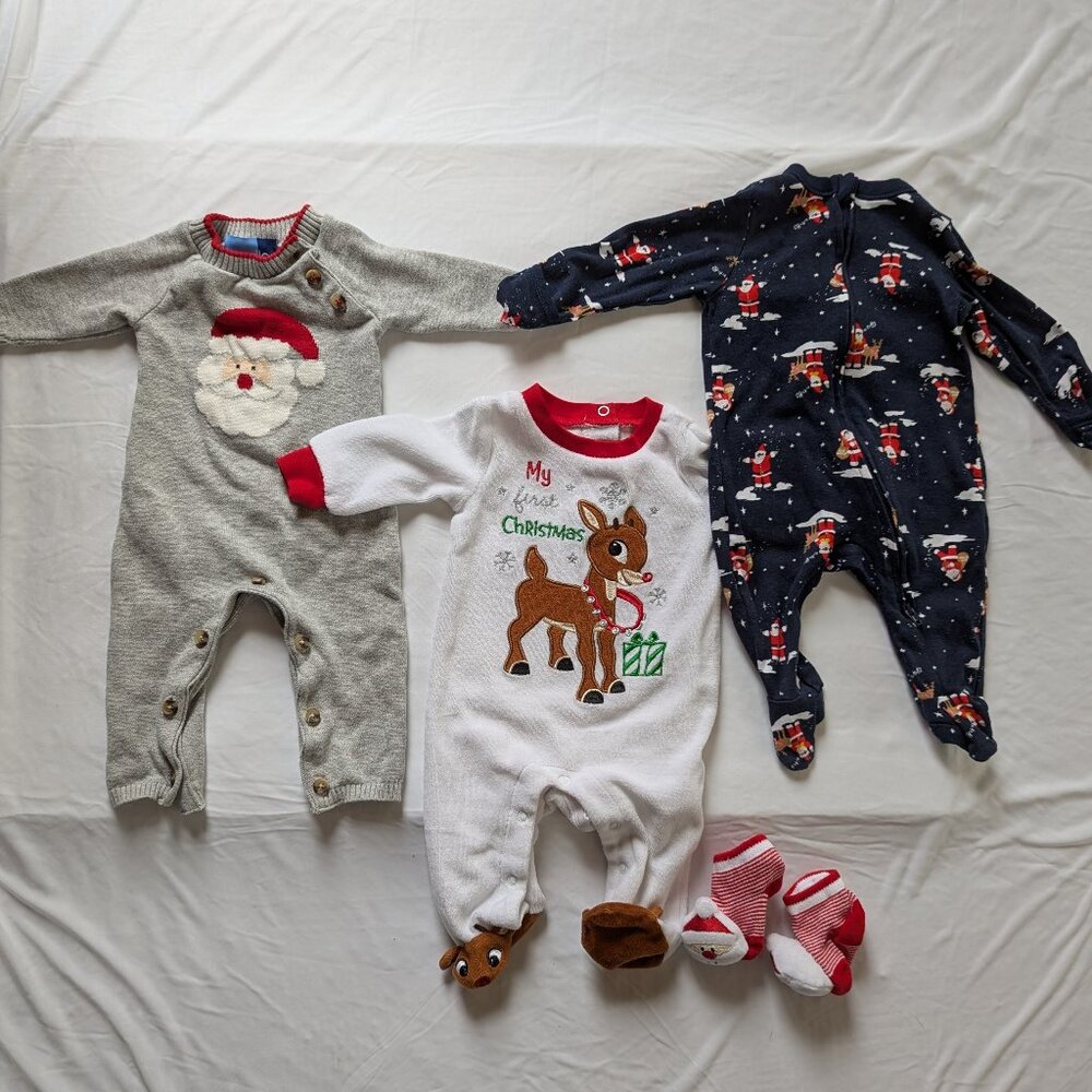 3 month Christmas bundle gender neutral old navy, good lad, Rudolph